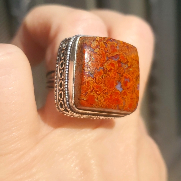 New Seam Agate 925 Silver Ring. - Picture 7 of 16